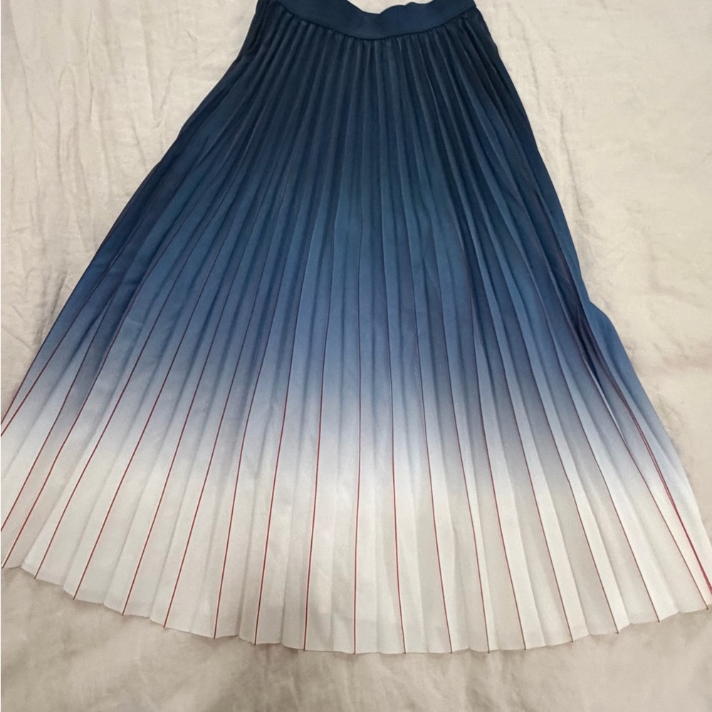 Chic Gradient Blue and White A-Line Skirt
